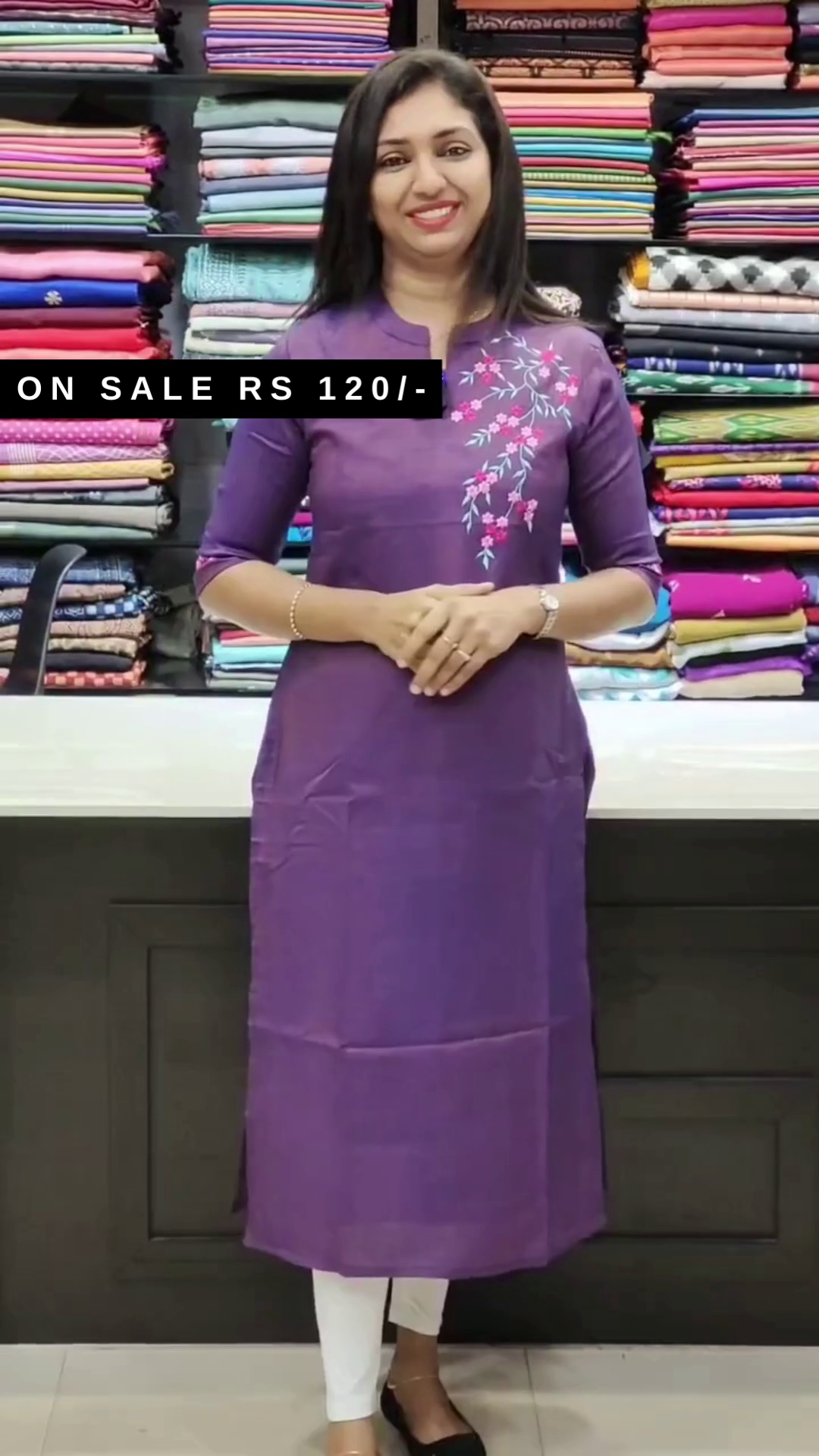Embroidered Cotton Kurti For Women
